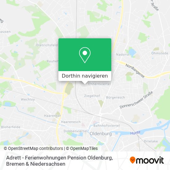 Adrett - Ferienwohnungen Pension Oldenburg Karte