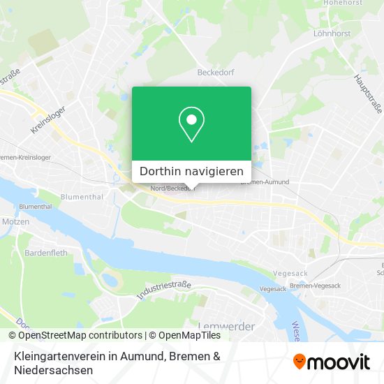 Kleingartenverein in Aumund Karte