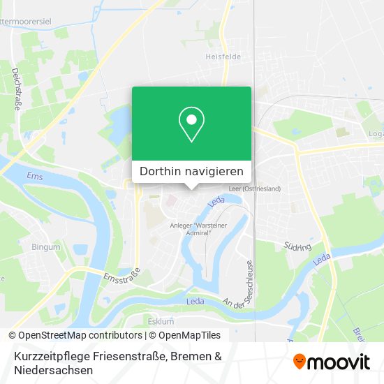 Kurzzeitpflege Friesenstraße Karte