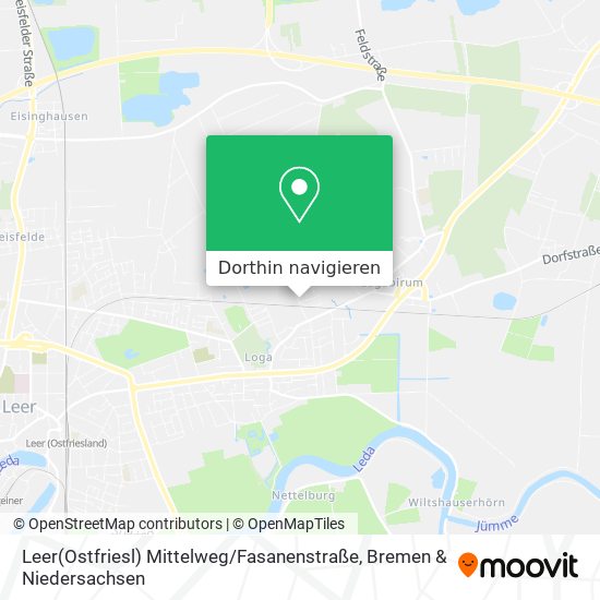 Leer(Ostfriesl) Mittelweg / Fasanenstraße Karte