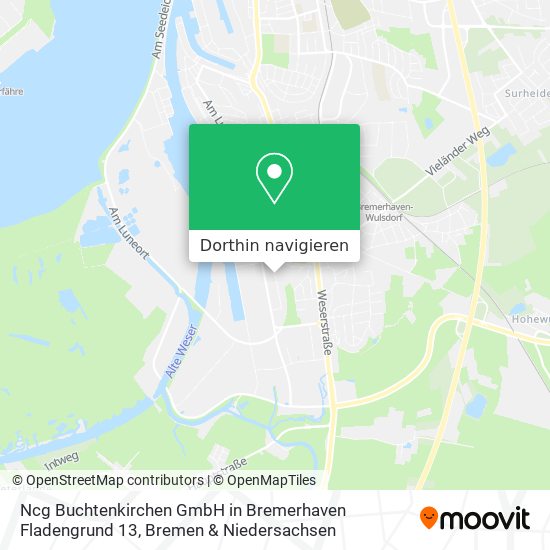Ncg Buchtenkirchen GmbH in Bremerhaven Fladengrund 13 Karte