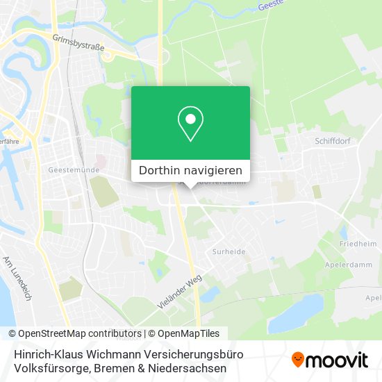 Hinrich-Klaus Wichmann Versicherungsbüro Volksfürsorge Karte