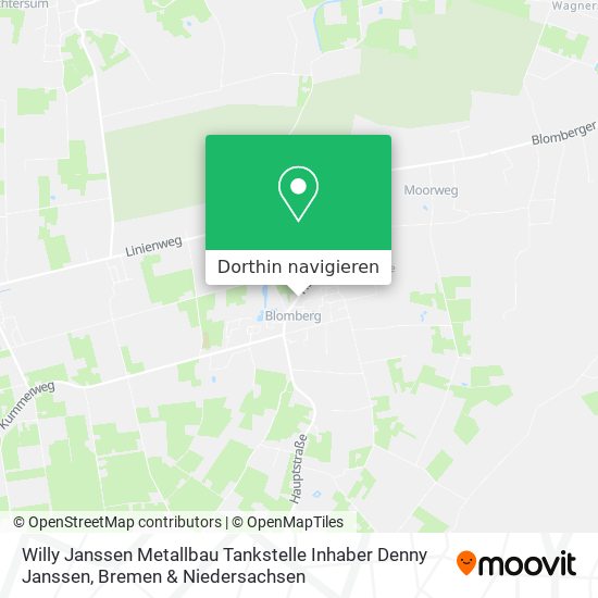 Willy Janssen Metallbau Tankstelle Inhaber Denny Janssen Karte