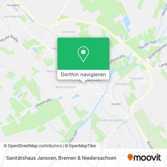 Sanitätshaus Janssen Karte