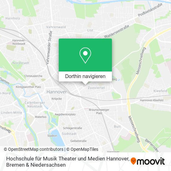 Hochschule für Musik Theater und Medien Hannover Karte