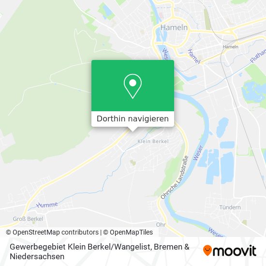 Gewerbegebiet Klein Berkel / Wangelist Karte