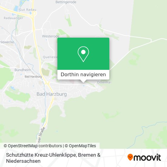 Schutzhütte Kreuz-Uhlenklippe Karte