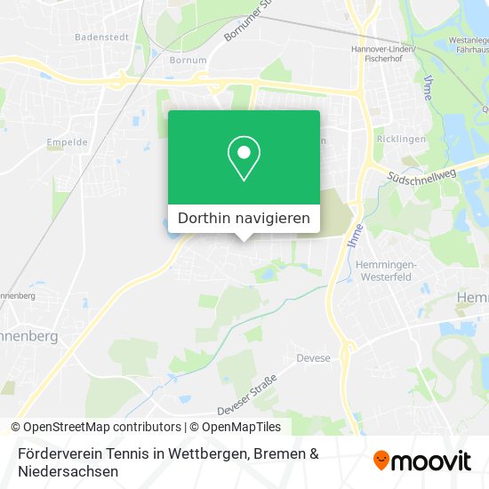 Förderverein Tennis in Wettbergen Karte