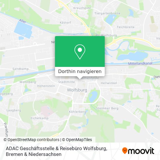 ADAC Geschäftsstelle & Reisebüro Wolfsburg Karte