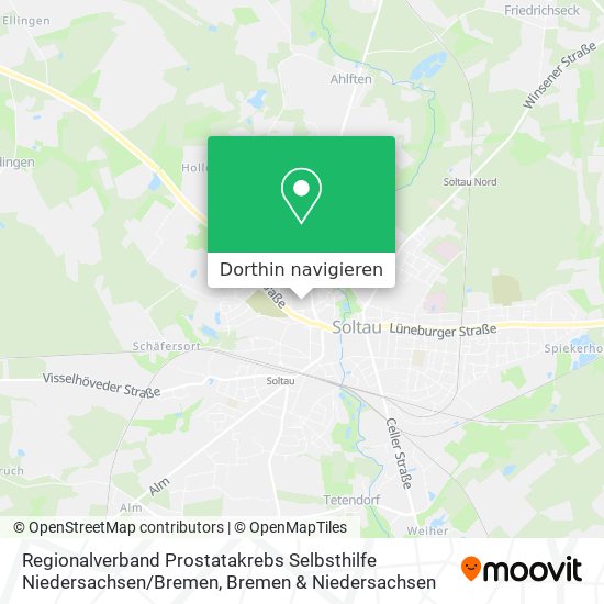 Regionalverband Prostatakrebs Selbsthilfe Niedersachsen / Bremen Karte