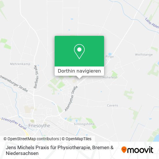 Jens Michels Praxis für Physiotherapie Karte
