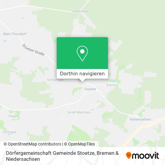 Dörfergemeinschaft Gemeinde Stoetze Karte