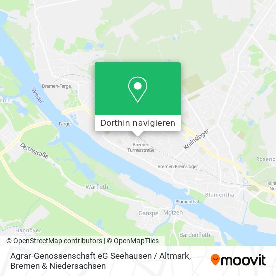 Agrar-Genossenschaft eG Seehausen / Altmark Karte
