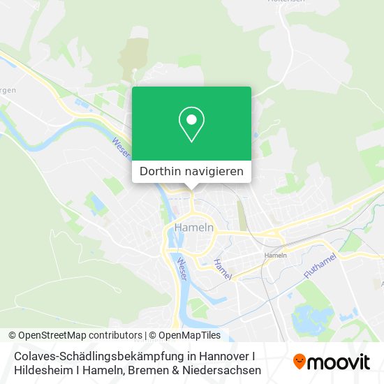Colaves-Schädlingsbekämpfung in Hannover I Hildesheim I Hameln Karte