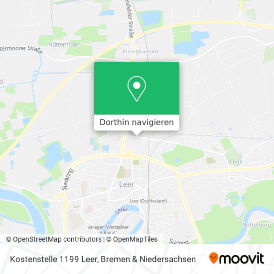 Kostenstelle 1199 Leer Karte