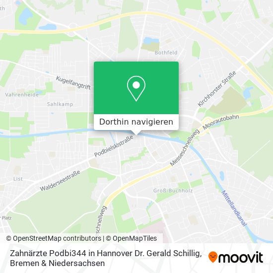 Zahnärzte Podbi344 in Hannover Dr. Gerald Schillig Karte