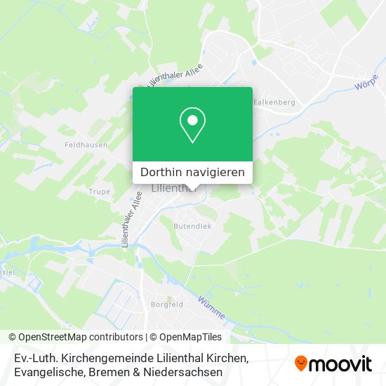 Ev.-Luth. Kirchengemeinde Lilienthal Kirchen, Evangelische Karte