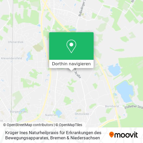 Krüger Ines Naturheilpraxis für Erkrankungen des Bewegungsapparates Karte