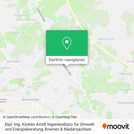 Dipl.-Ing. Kirsten Arndt Ingenieurbüro für Umwelt- und Energieberatung Karte
