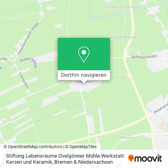 Stiftung Lebensräume Ovelgönner Mühle Werkstatt Kerzen und Keramik Karte