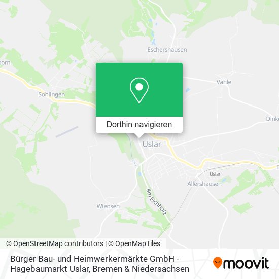 Bürger Bau- und Heimwerkermärkte GmbH - Hagebaumarkt Uslar Karte