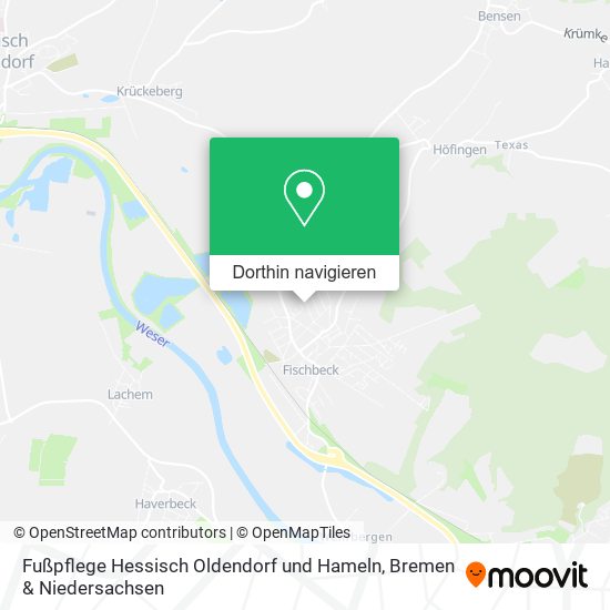 Fußpflege Hessisch Oldendorf und Hameln Karte