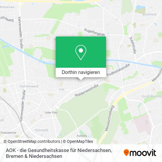 AOK - die Gesundheitskasse für Niedersachsen Karte