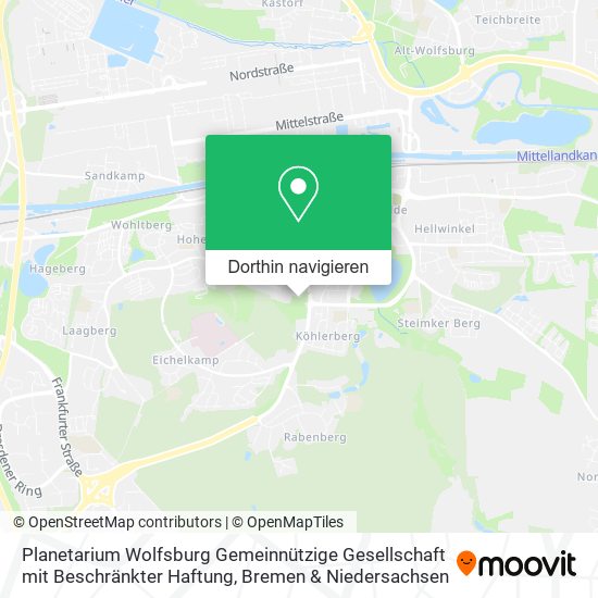 Planetarium Wolfsburg Gemeinnützige Gesellschaft mit Beschränkter Haftung Karte