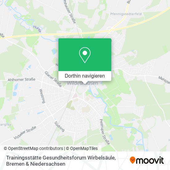 Trainingsstätte Gesundheitsforum Wirbelsäule Karte
