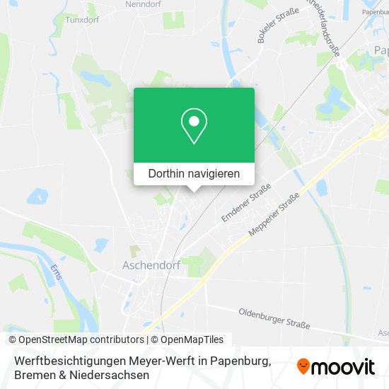 Werftbesichtigungen Meyer-Werft in Papenburg Karte