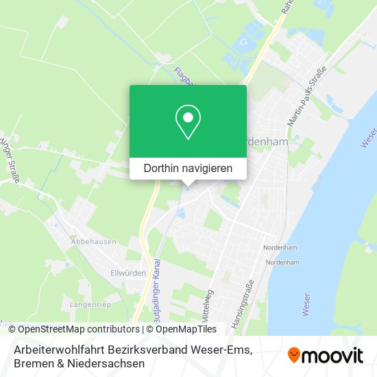 Arbeiterwohlfahrt Bezirksverband Weser-Ems Karte