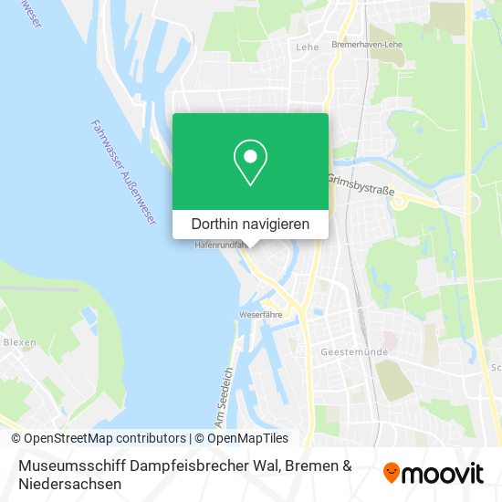 Museumsschiff Dampfeisbrecher Wal Karte