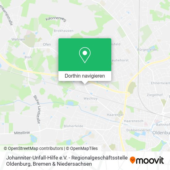 Johanniter-Unfall-Hilfe e.V. - Regionalgeschäftsstelle Oldenburg Karte