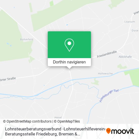 Lohnsteuerberatungsverbund -Lohnsteuerhilfeverein- Beratungsstelle Friedeburg Karte