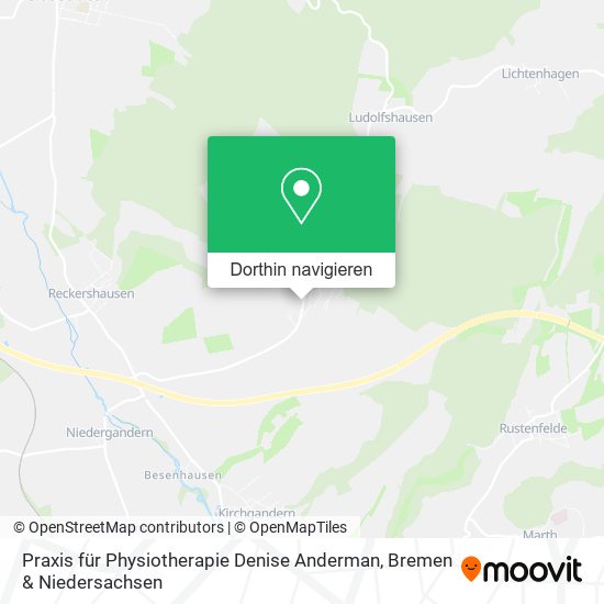 Praxis für Physiotherapie Denise Anderman Karte