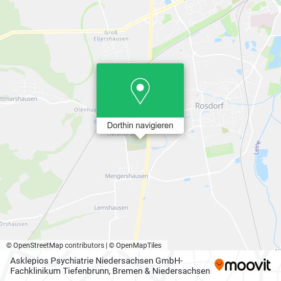 Asklepios Psychiatrie Niedersachsen GmbH-Fachklinikum Tiefenbrunn Karte