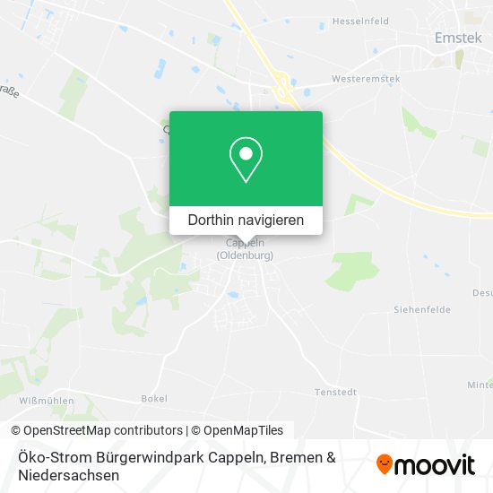 Öko-Strom Bürgerwindpark Cappeln Karte
