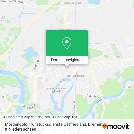 Morgengold Frühstücksdienste Ostfriesland Karte