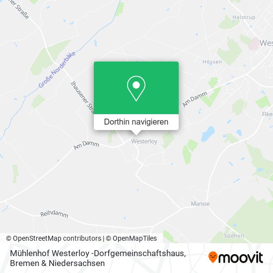 Mühlenhof Westerloy -Dorfgemeinschaftshaus Karte