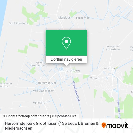 Hervormde Kerk Groothusen (13e Eeuw) Karte