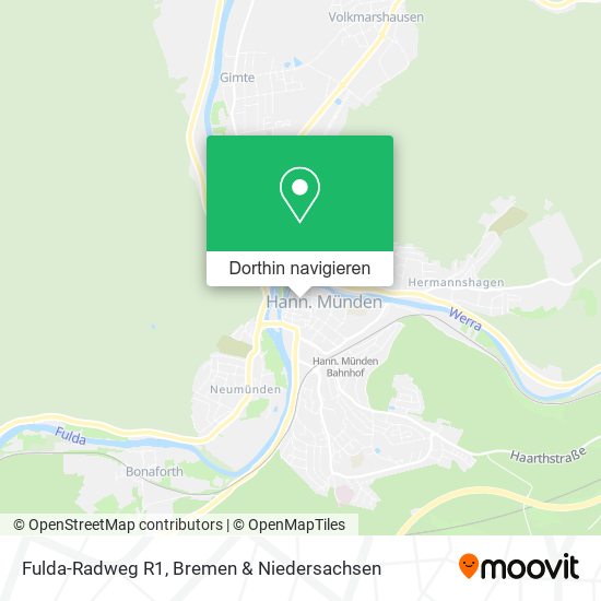 Fulda-Radweg R1 Karte