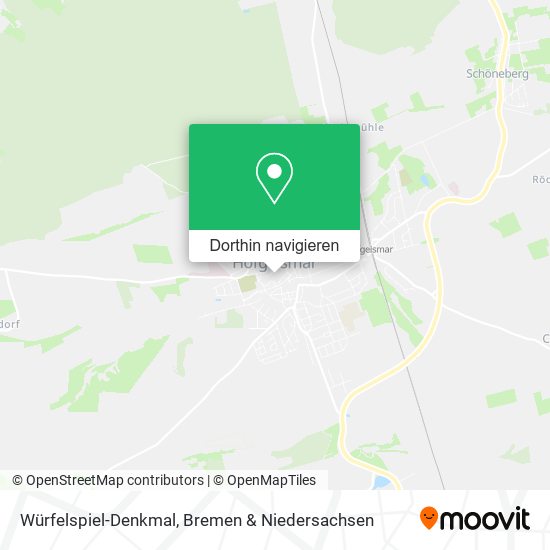 Würfelspiel-Denkmal Karte