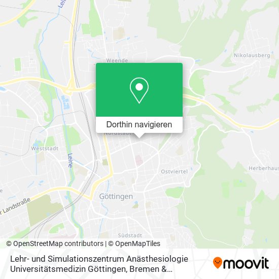 Lehr- und Simulationszentrum Anästhesiologie Universitätsmedizin Göttingen Karte