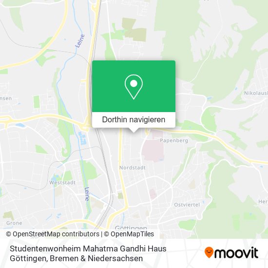 Studentenwonheim Mahatma Gandhi Haus Göttingen Karte