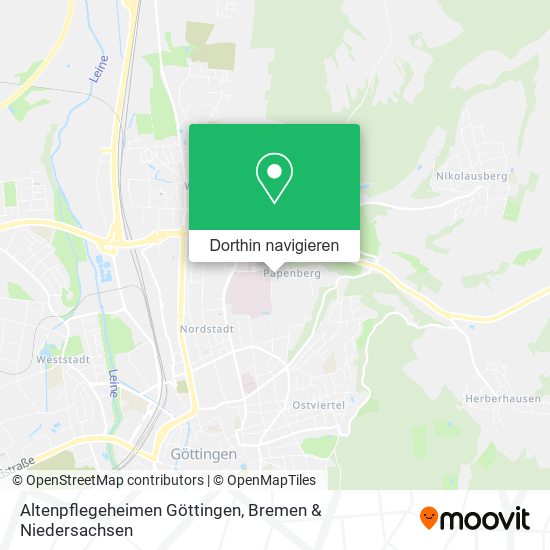 Altenpflegeheimen Göttingen Karte