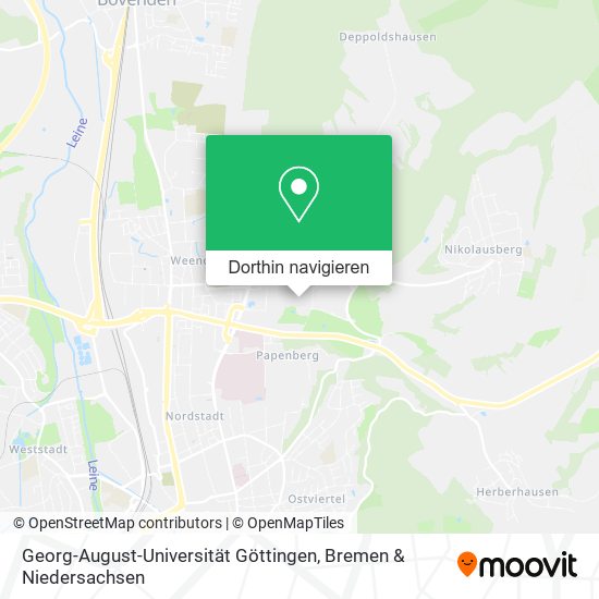 Georg-August-Universität Göttingen Karte