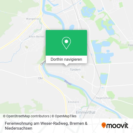 Ferienwohnung am Weser-Radweg Karte