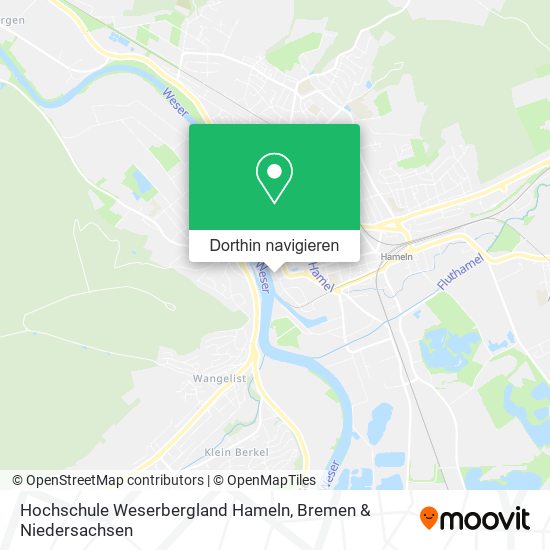 Hochschule Weserbergland Hameln Karte
