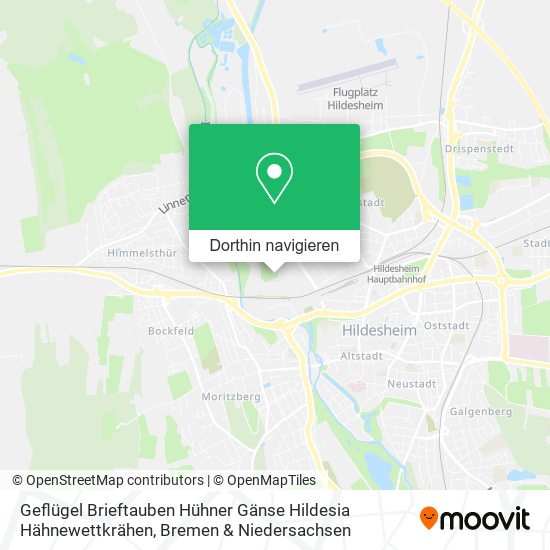 Geflügel Brieftauben Hühner Gänse Hildesia Hähnewettkrähen Karte