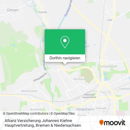 Allianz Versicherung Johannes Kiehne Hauptvertretung Karte